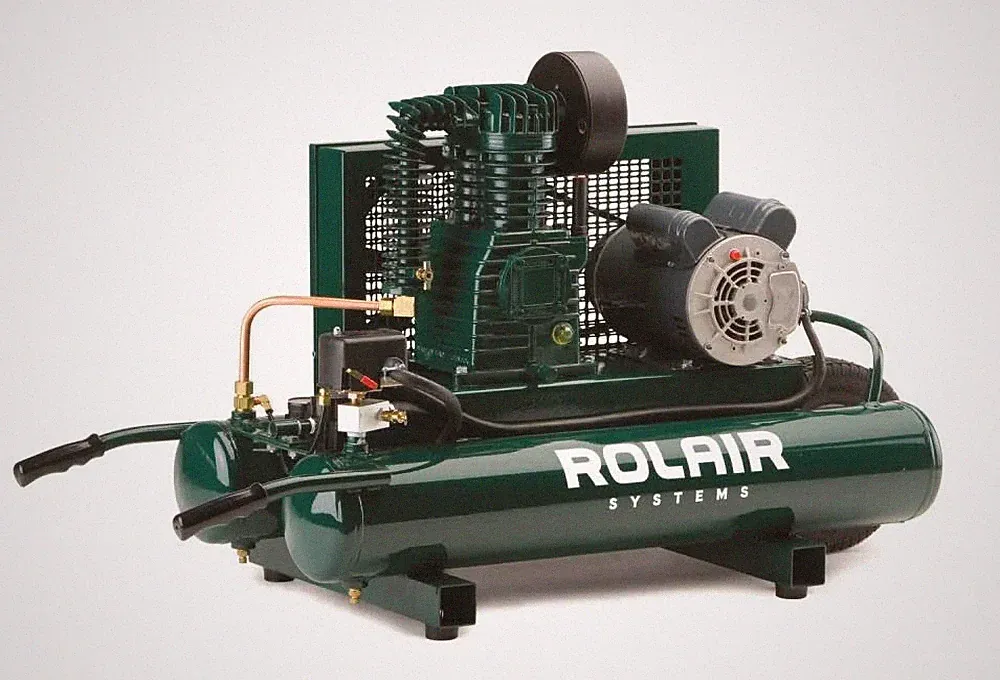 Rolair 1.5 Hp (115V) 7.3 Cfm@90Psi 9 Gall Twin Tank Compressor