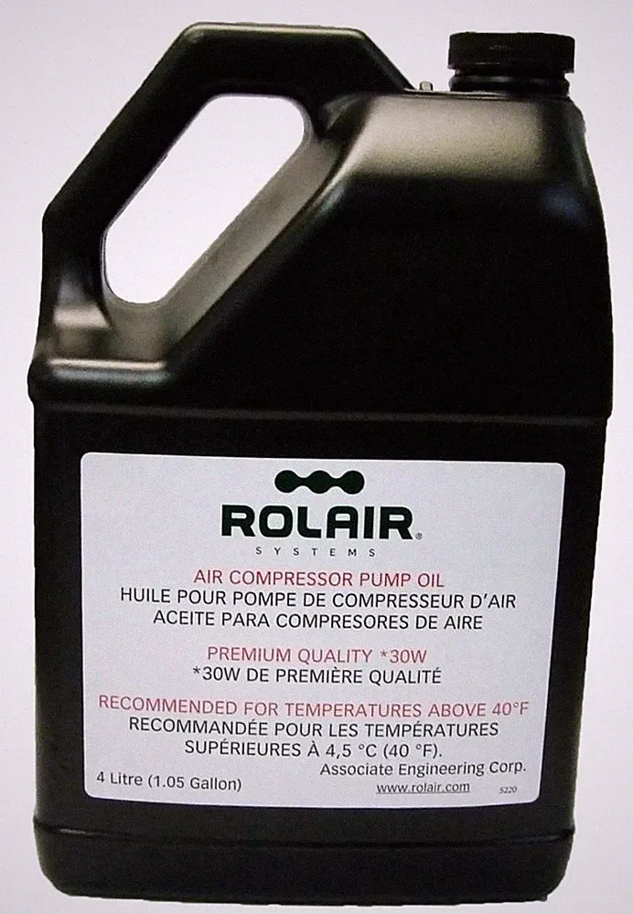 Rolair 1 Gallon (Bottle) Standard 30 Wt Air Compressor Oil